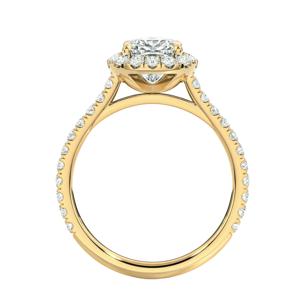 Cordelia - Cushion - Yellow Gold - Pavé