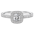 Deneuve - Cushion - White Gold - Channel