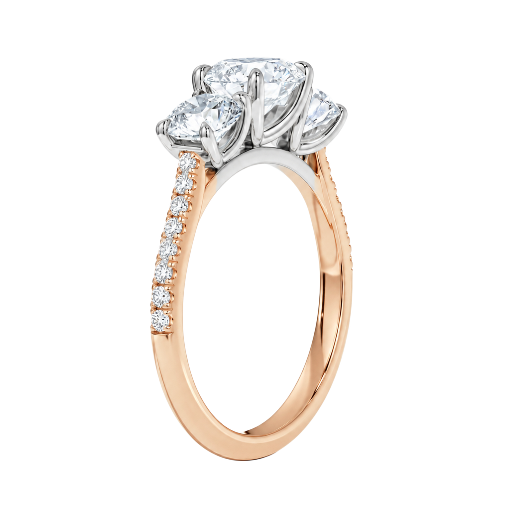 Trinity - Round - Rose/White Tone - Pavé