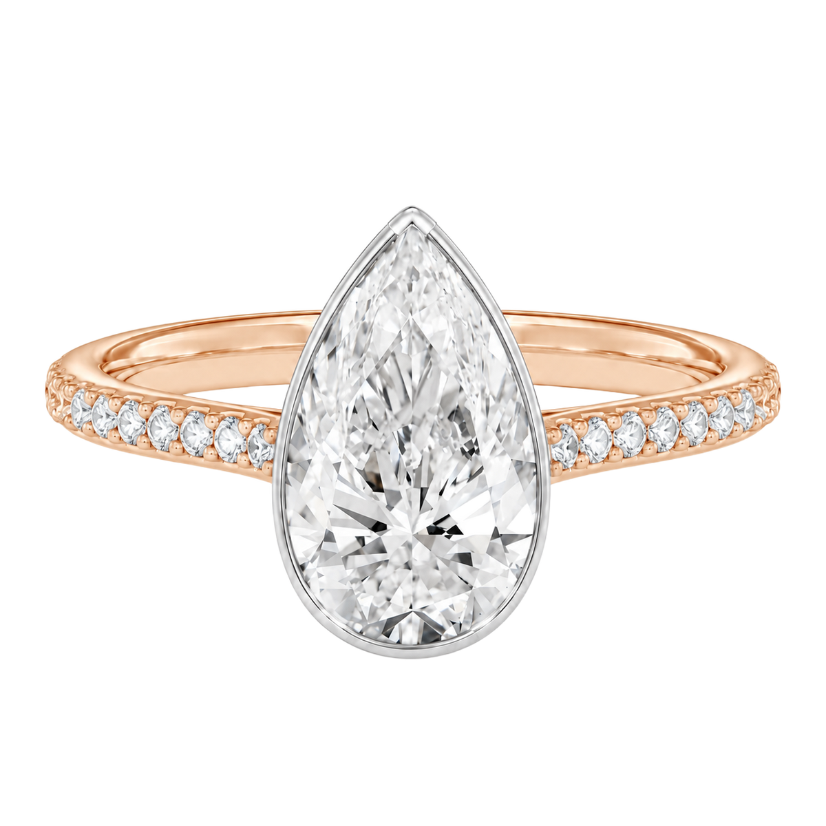 Solenne - Pear - Rose/White Tone - Pavé
