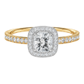 Deneuve - Cushion - Yellow/White Tone - Pavé