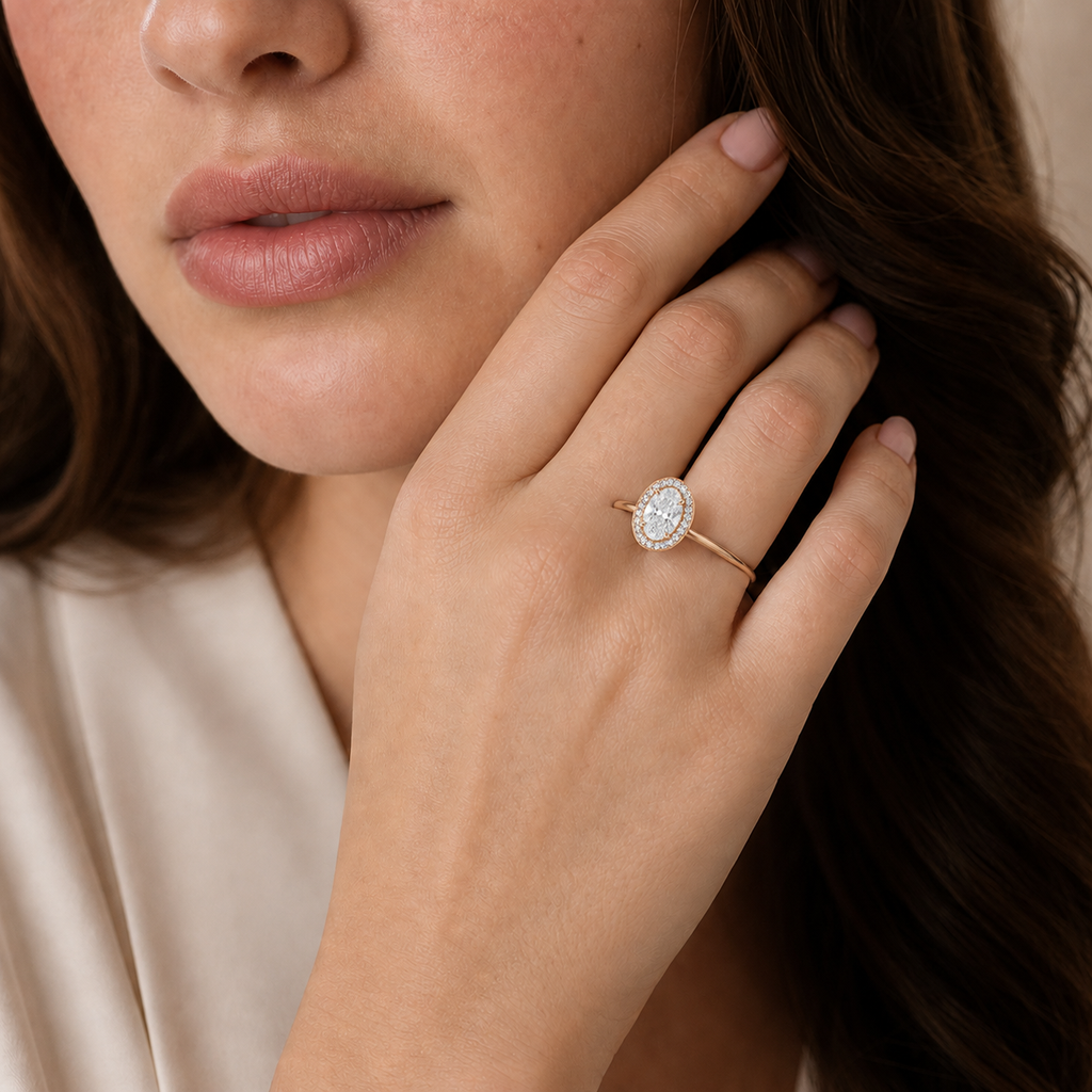 Deneuve - Oval - Rose Gold - Plain