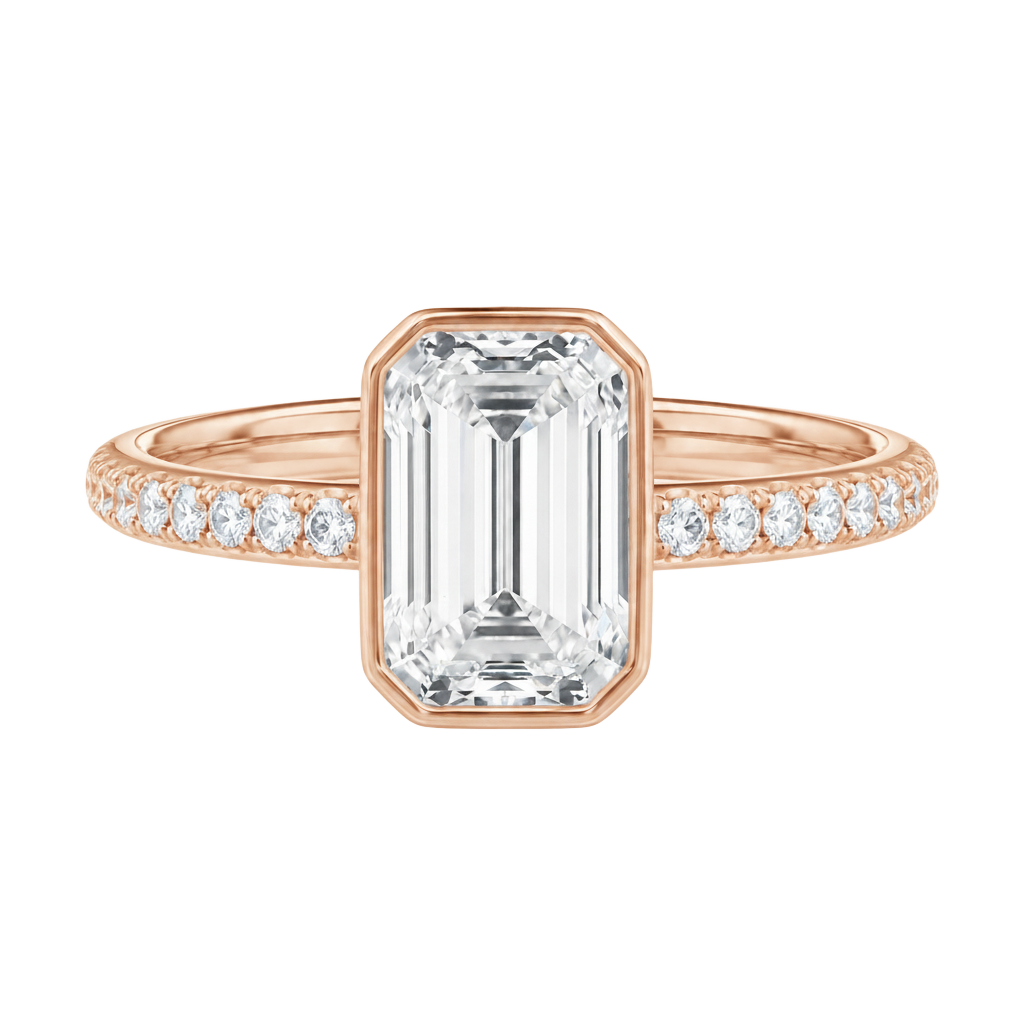 Bailey - Emerald - Rose Gold - Pavé