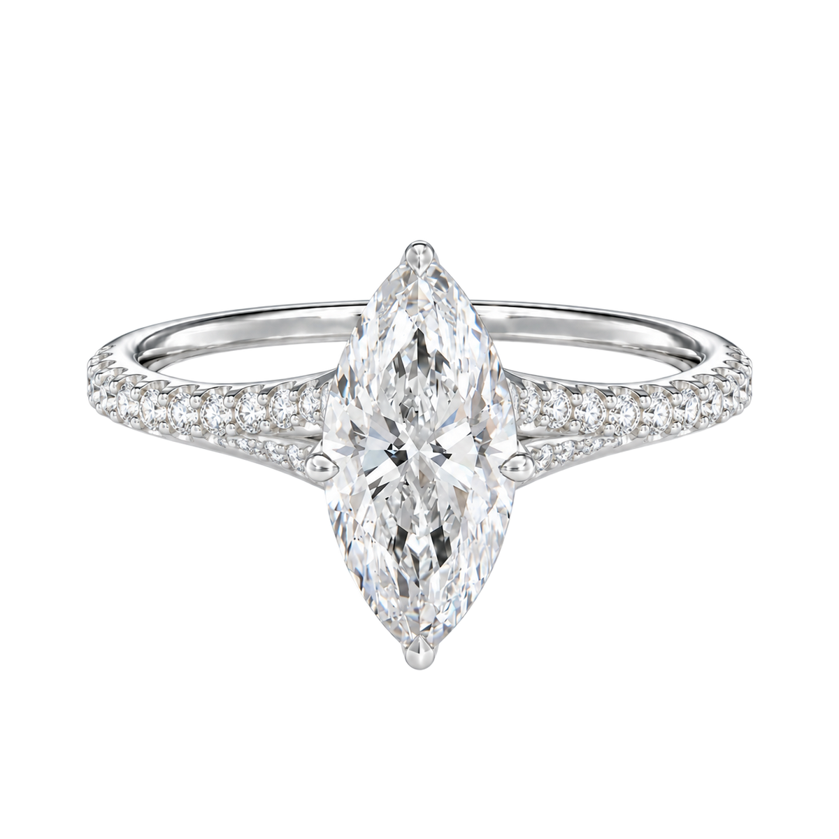 Lumiere - Marquise - Platinum - Pavé