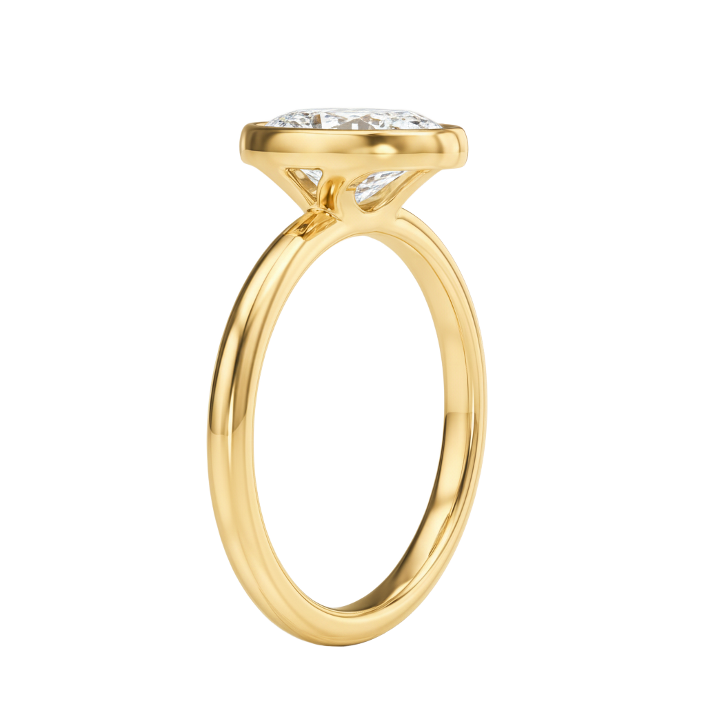 Bailey - Princess - Yellow Gold - Plain