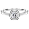 Deneuve - Cushion - White Gold - Plain