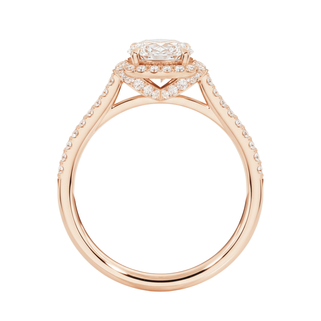Ellipse - Round - Rose Gold - Pavé