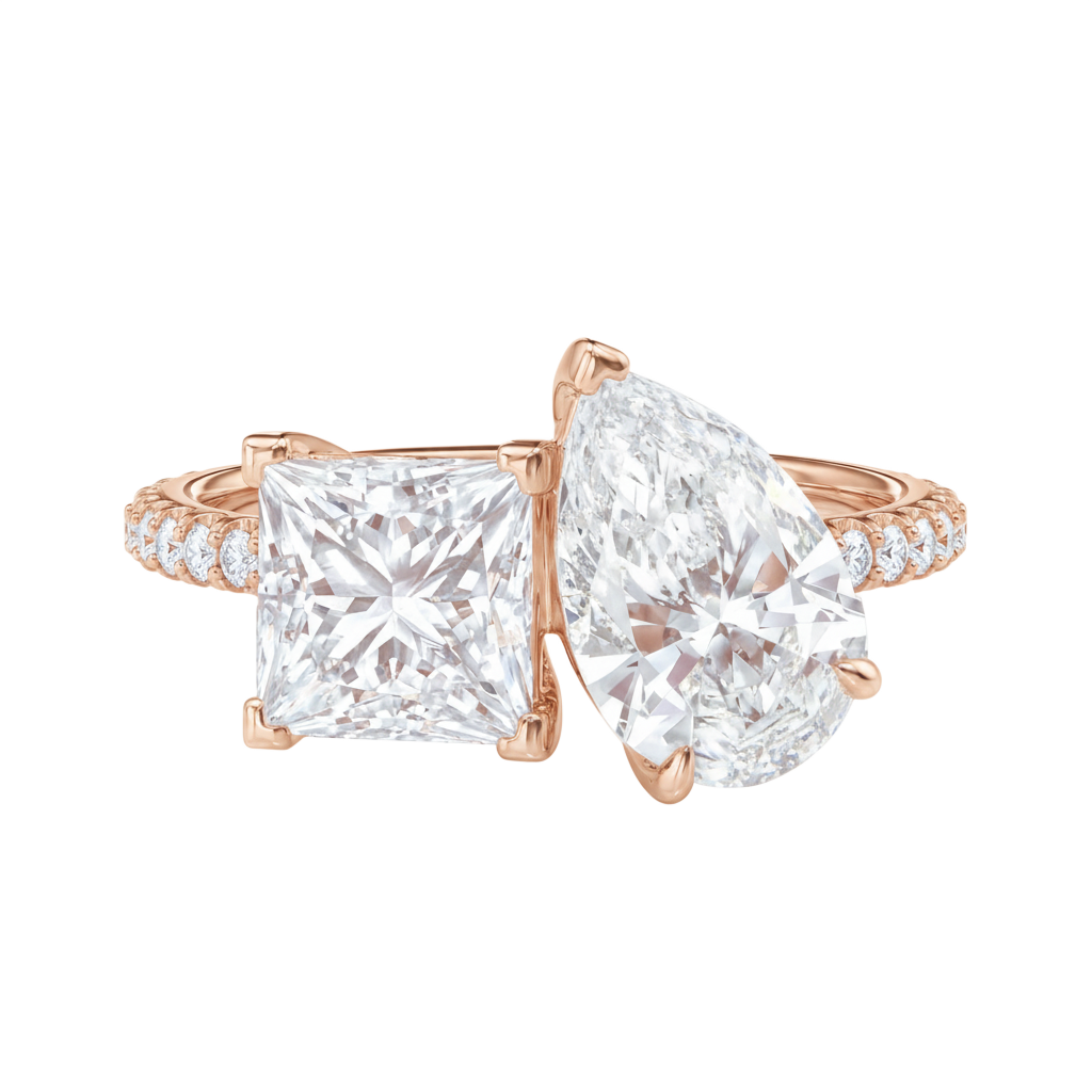 Duo - Princess - Rose Gold - Pavé