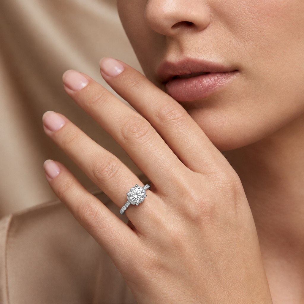 Ellipse - Round - White Gold - Pavé