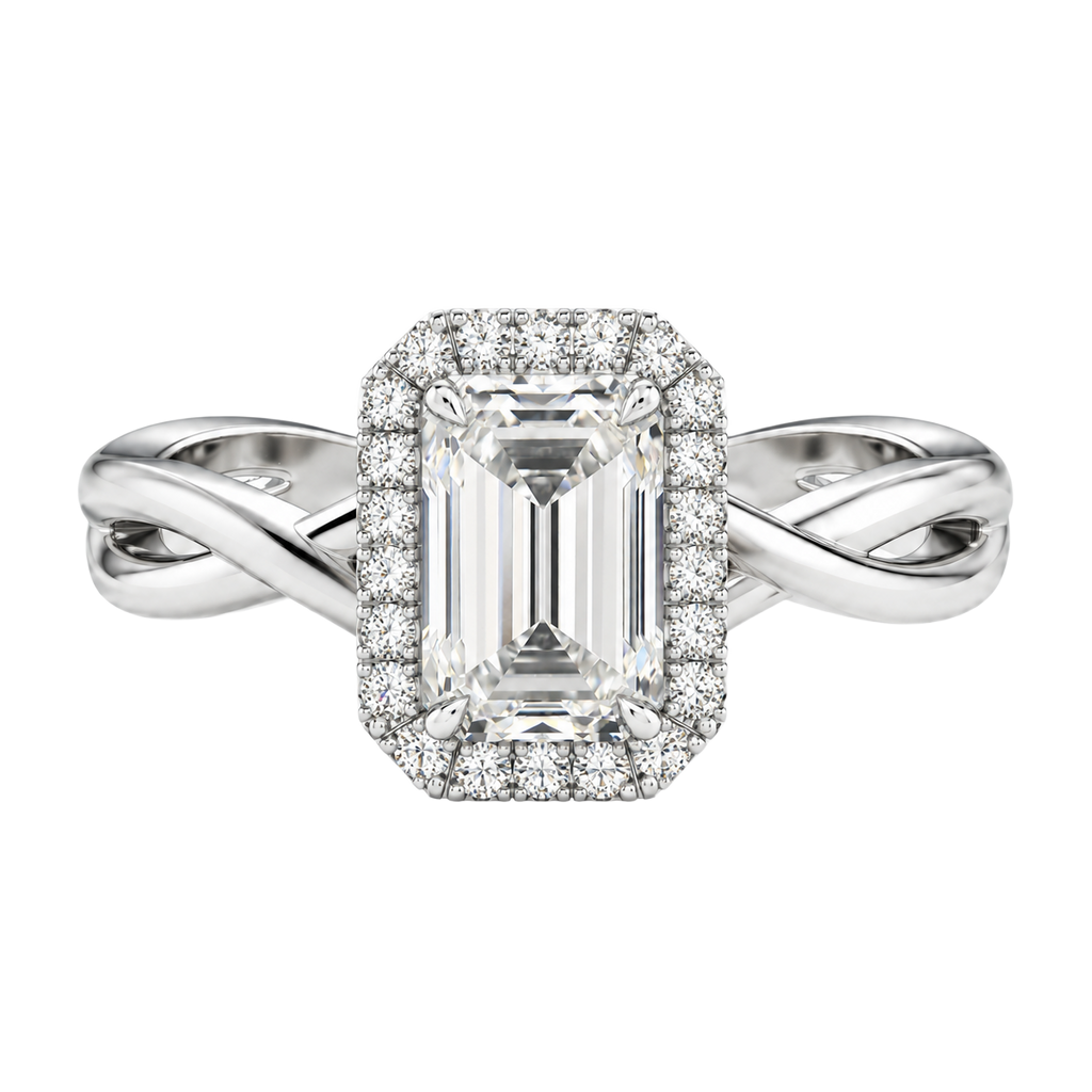 Braid - Emerald - White Gold - Plain