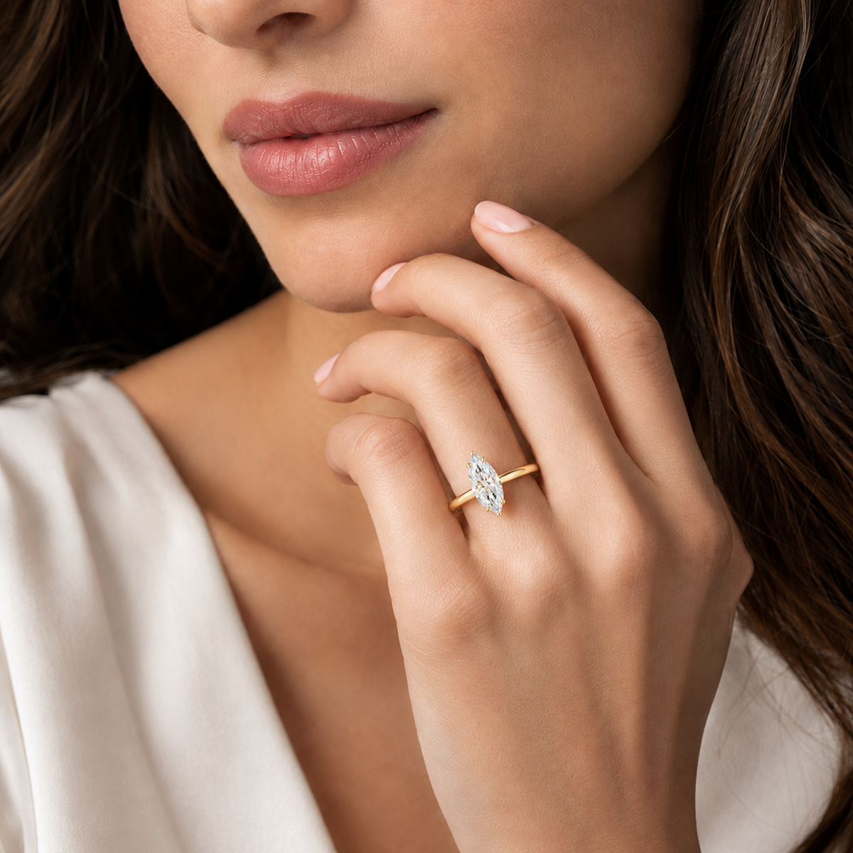 Talia - Marquise - Yellow Gold - Plain