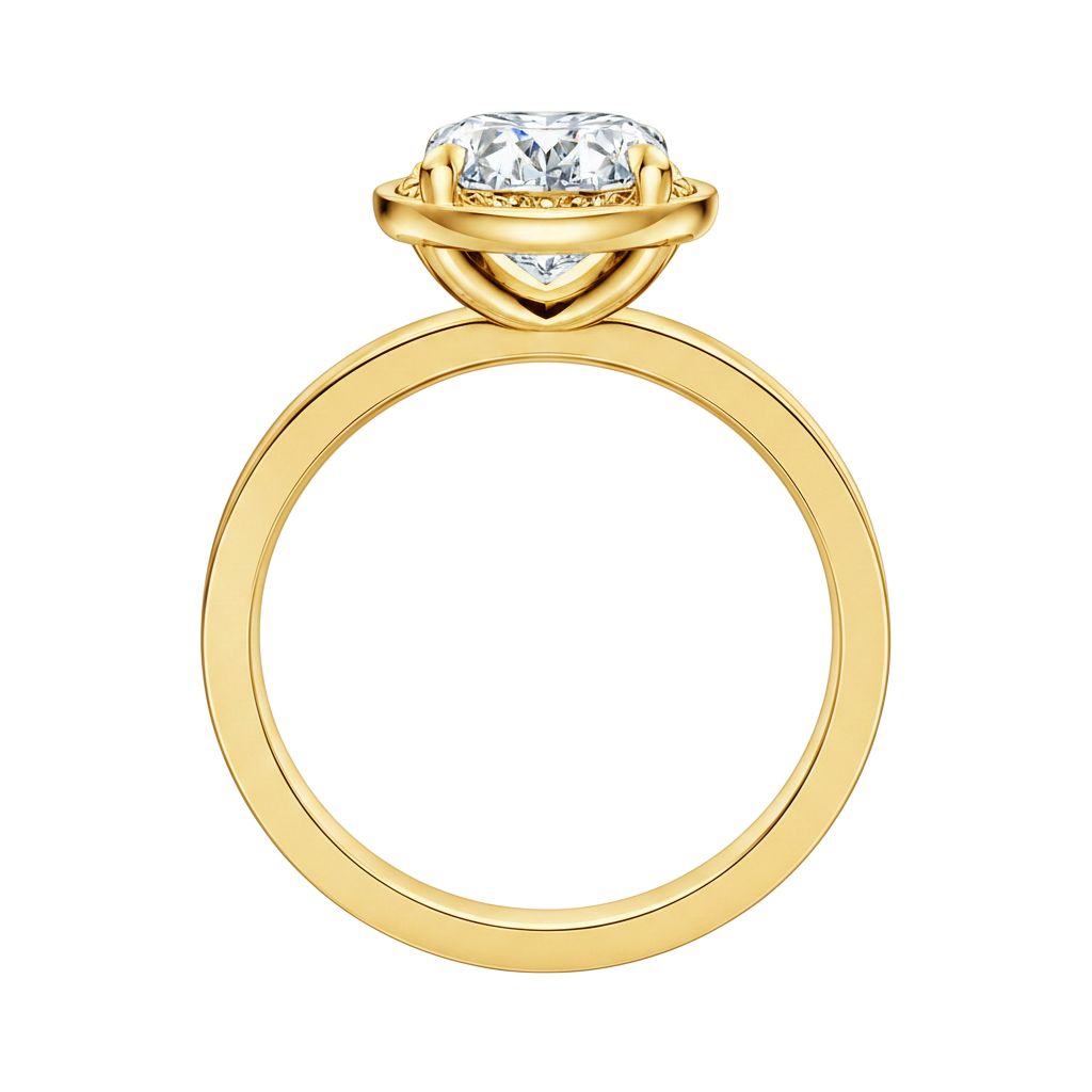 Deneuve - Cushion - Yellow Gold - Channel