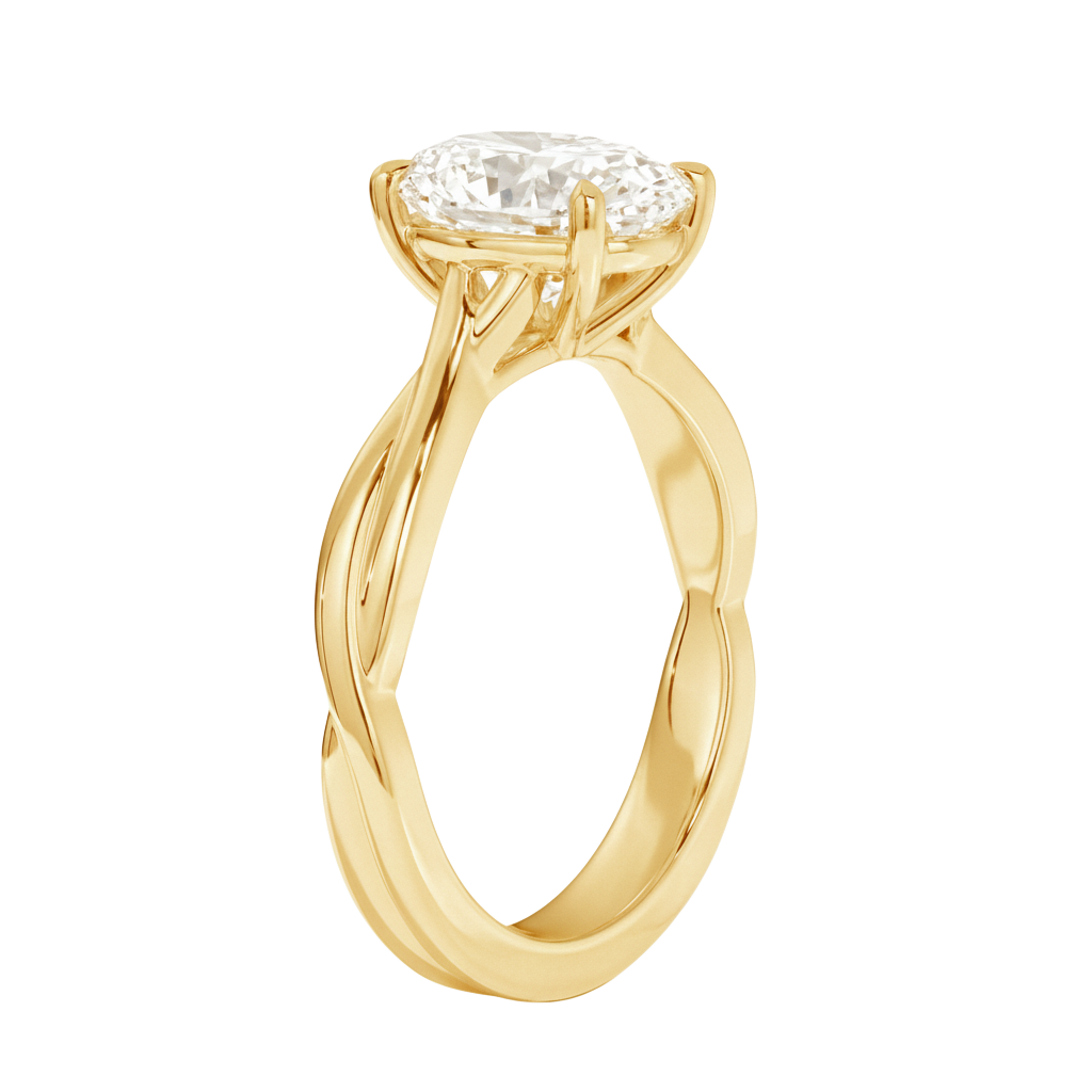 Wreath - Oval - Yellow Gold - Plain