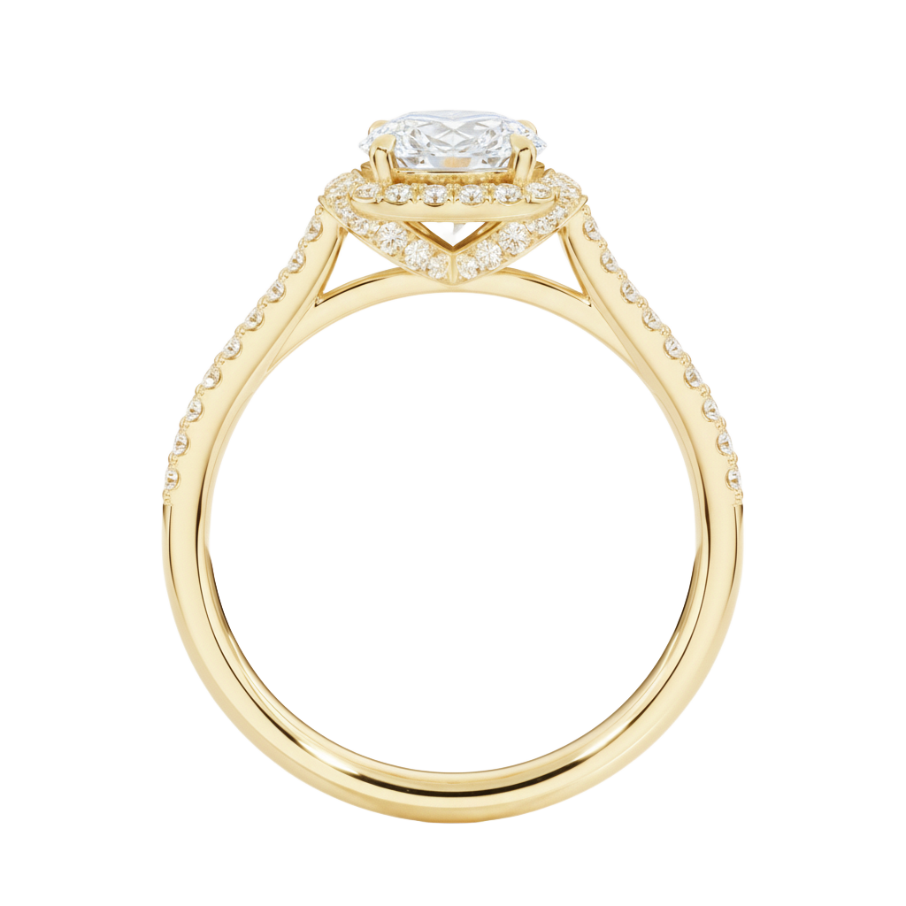 Ellipse - Round - Yellow Gold - Pavé