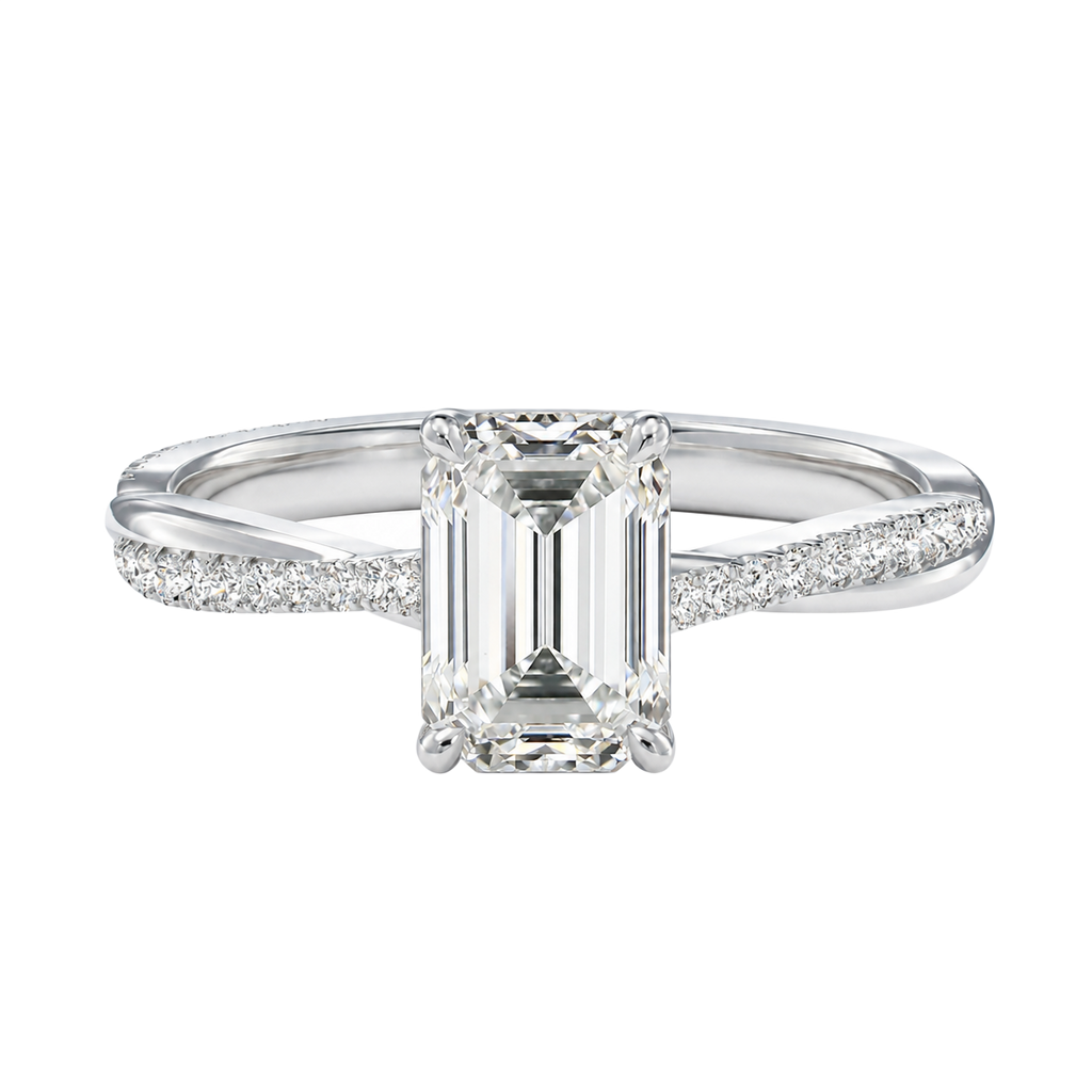 Wreath - Emerald - White Gold - Pavé
