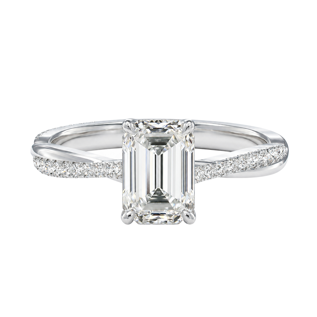 Wreath - Emerald - White Gold - Pavé