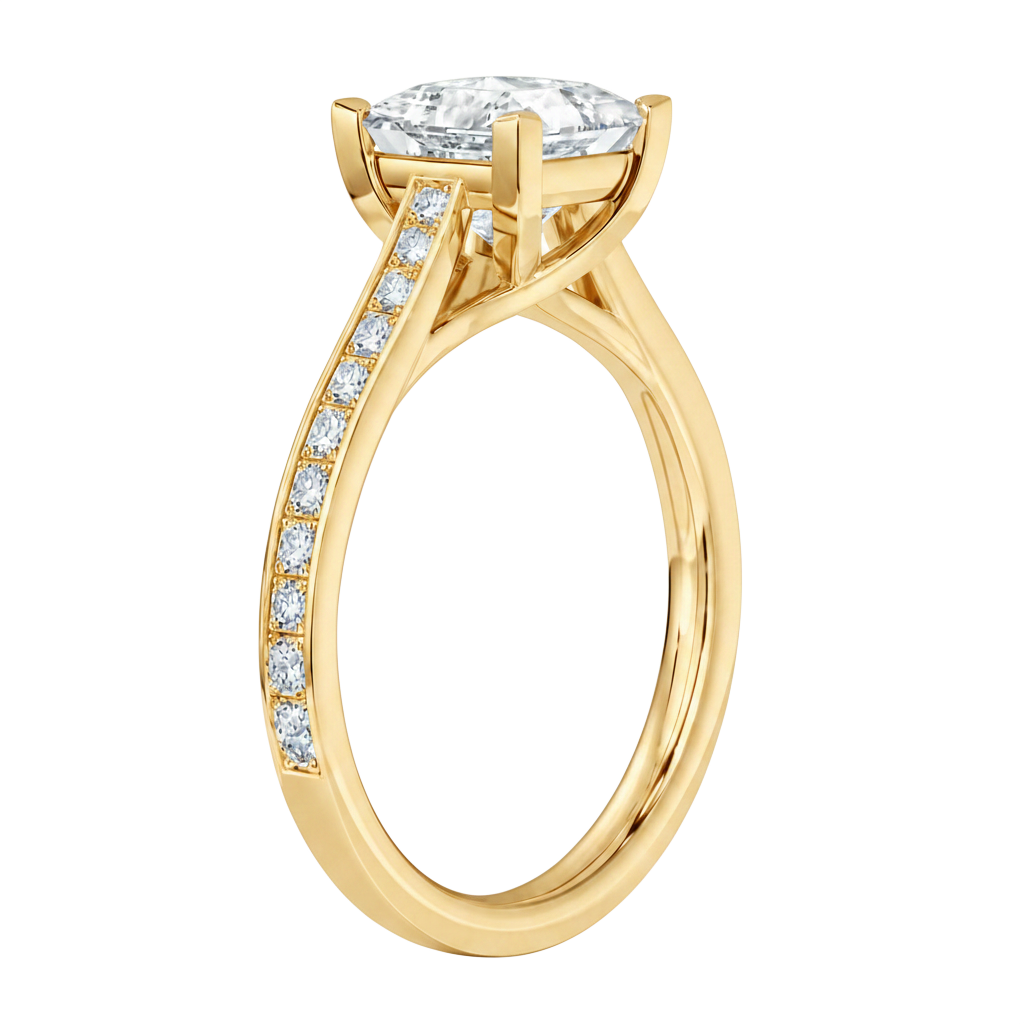 Basilica - Asscher - Yellow Gold - Channel