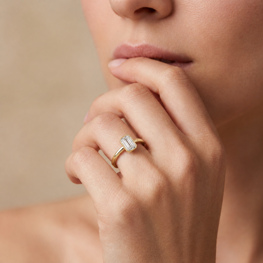 Bailey - Emerald - Yellow Gold - Plain