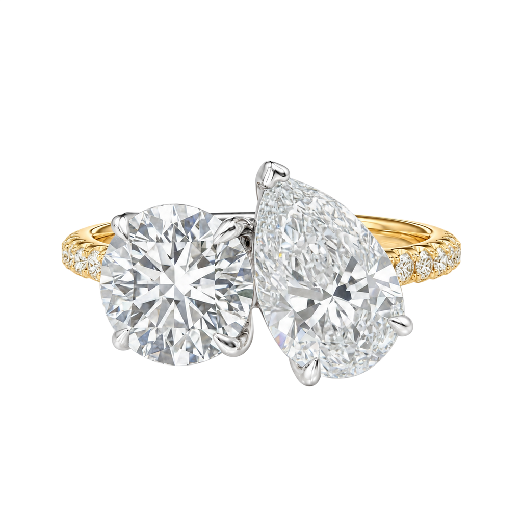 Duo - Round - Yellow/White Tone - Pavé