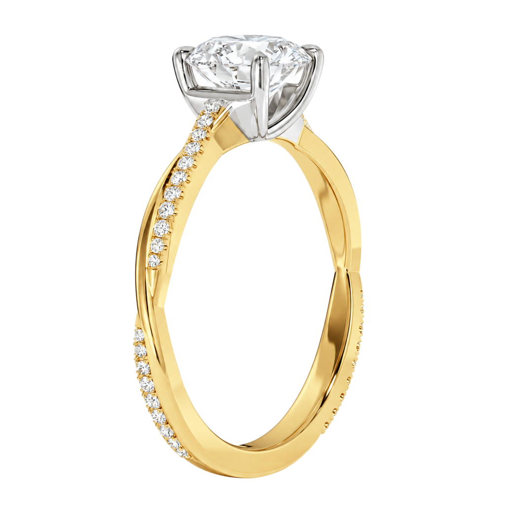 Wreath - Round - Yellow/White Tone - Pavé