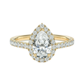 Cordelia - Pear - Yellow Gold - Pavé
