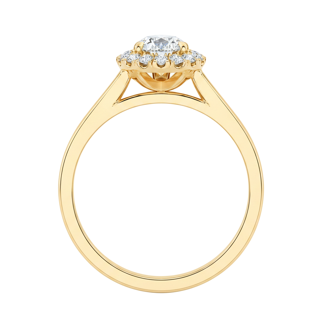 Cordelia - Pear - Yellow Gold - Channel