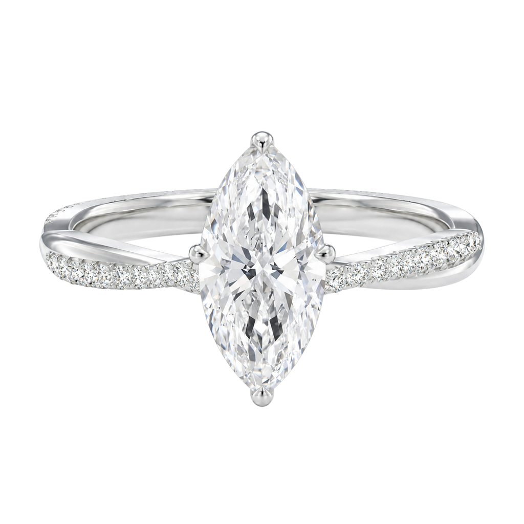 Wreath - Marquise - White Gold - Pavé