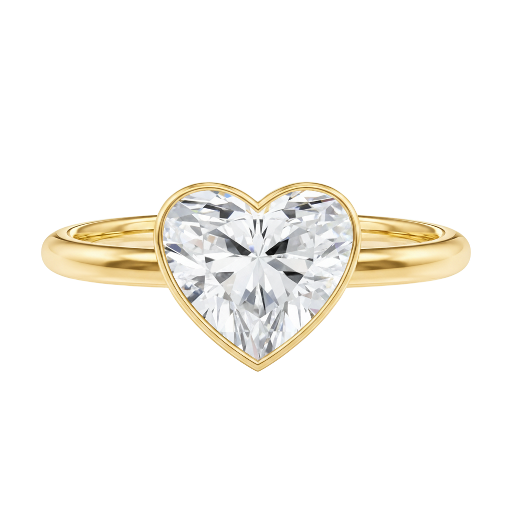 Bailey - Heart - Yellow Gold - Plain