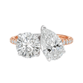 Duo - Round - Rose/White Tone - Pavé