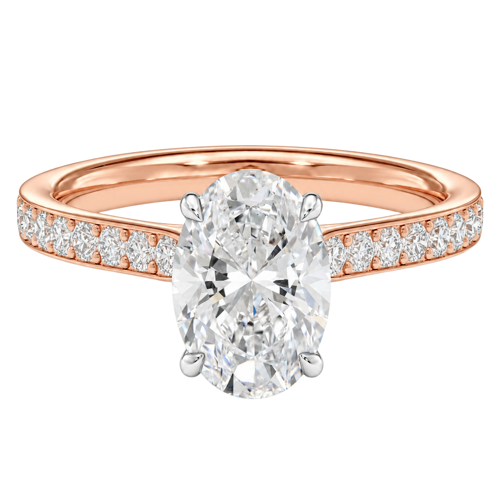 Talia - Oval - Rose/White Tone - Pavé