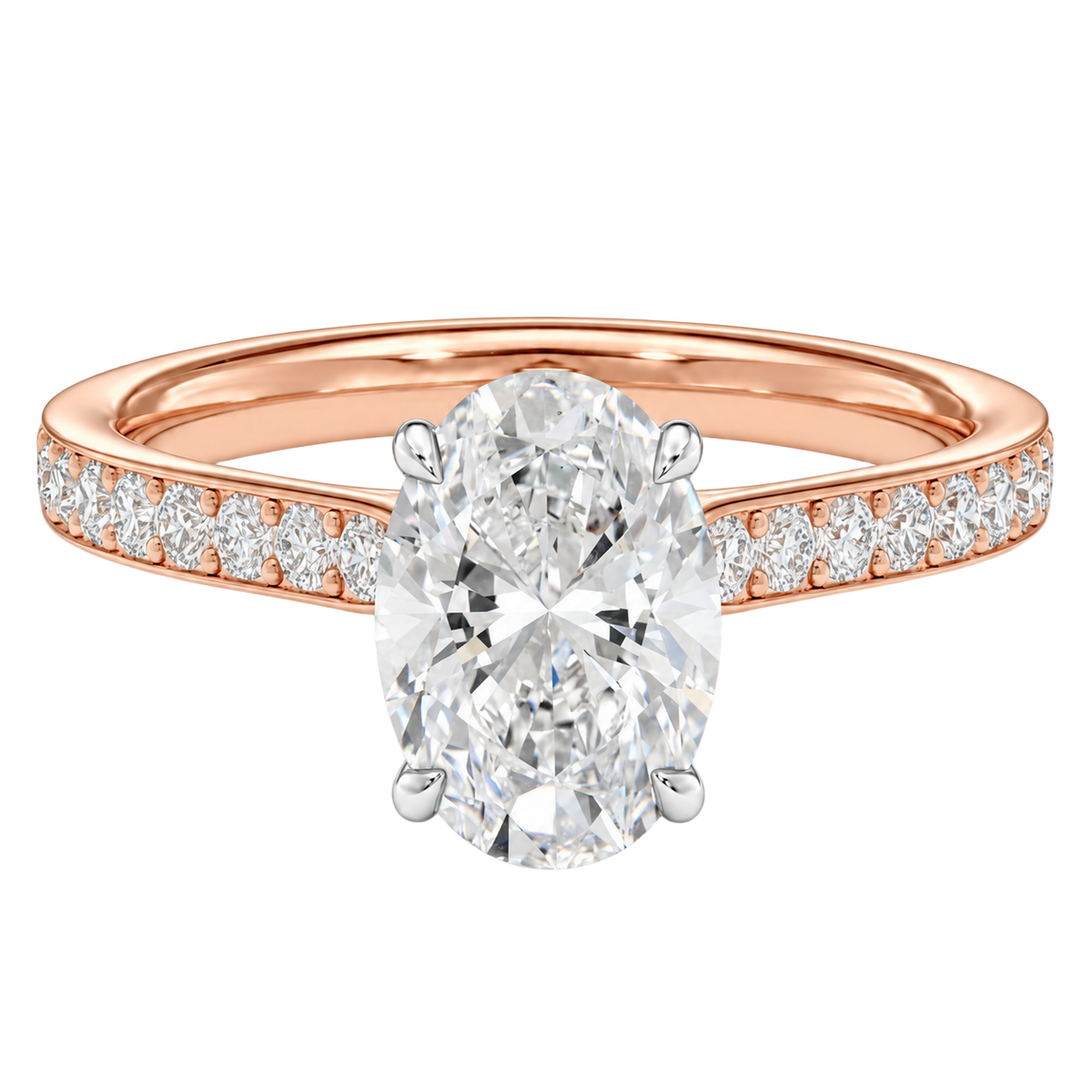Talia - Oval - Rose/White Tone - Pavé