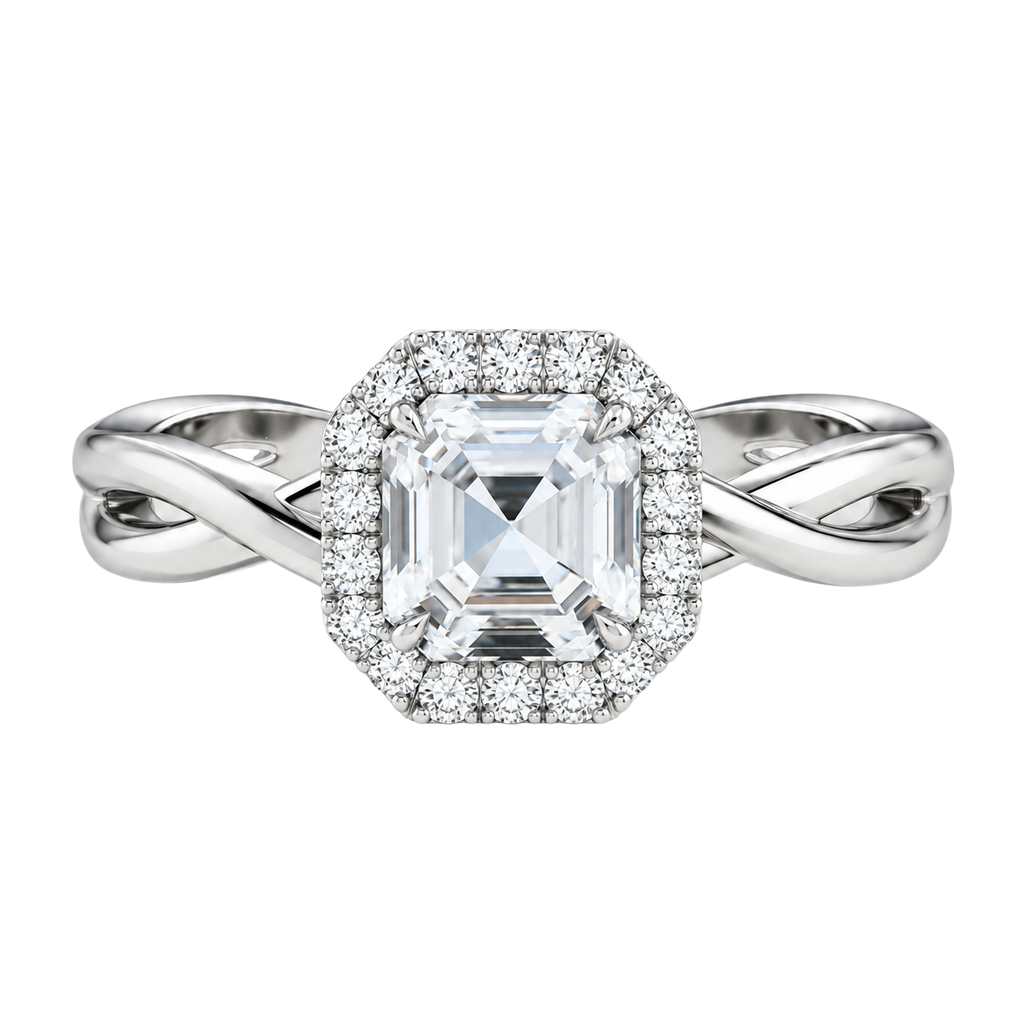 Braid - Asscher - White Gold - Plain
