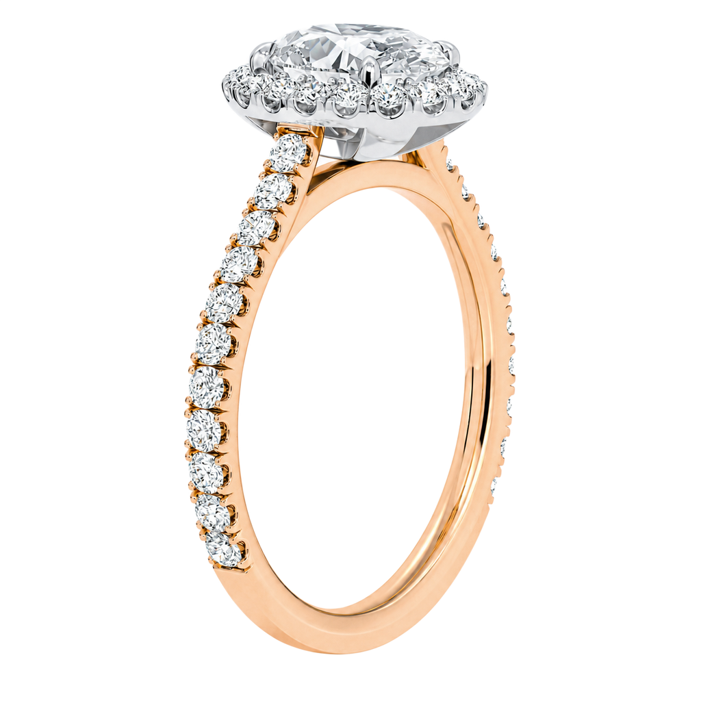 Cordelia - Oval - Rose / White Tone - Pavé