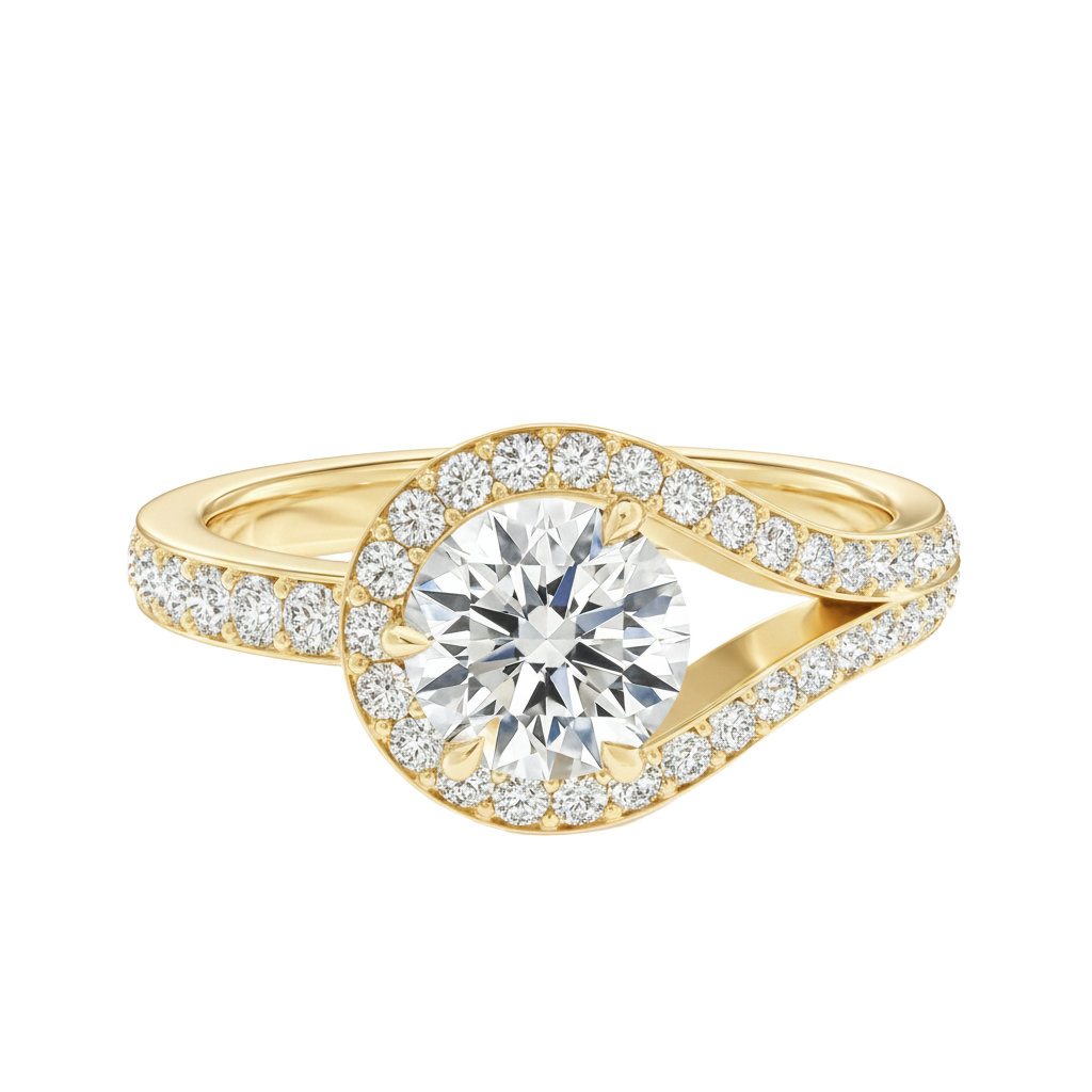 Orbit - Round - Yellow Gold - Channel