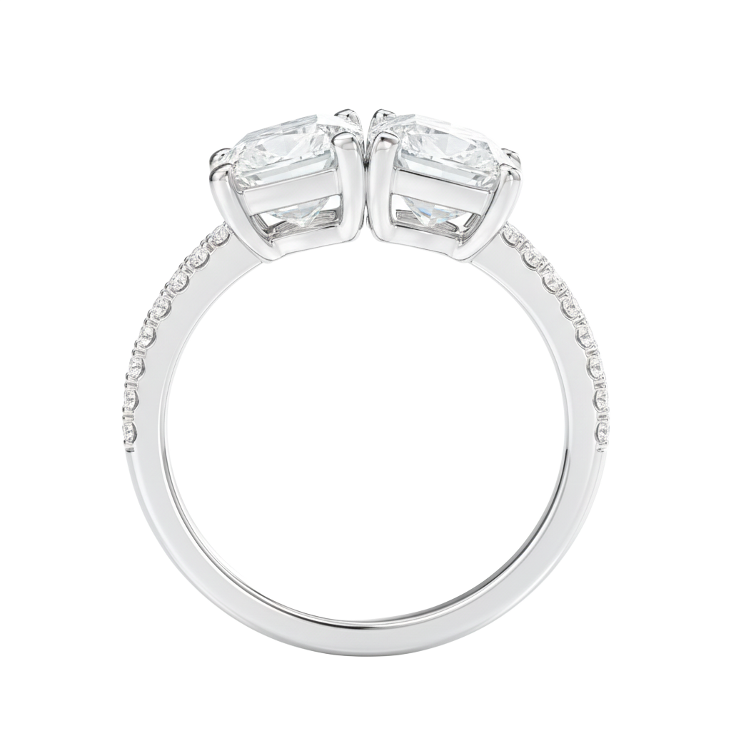 Duo - Round - Platinum - Pavé