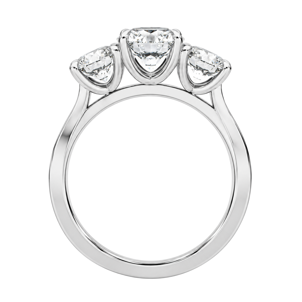 Trinity - Round - White Gold - Channel