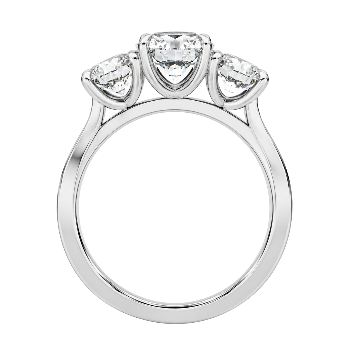 Trinity - Round - White Gold - Channel