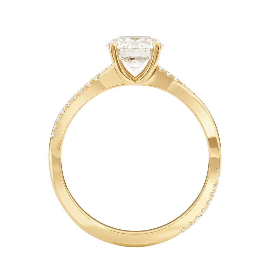 Wreath - Asscher - Yellow Gold - Channel