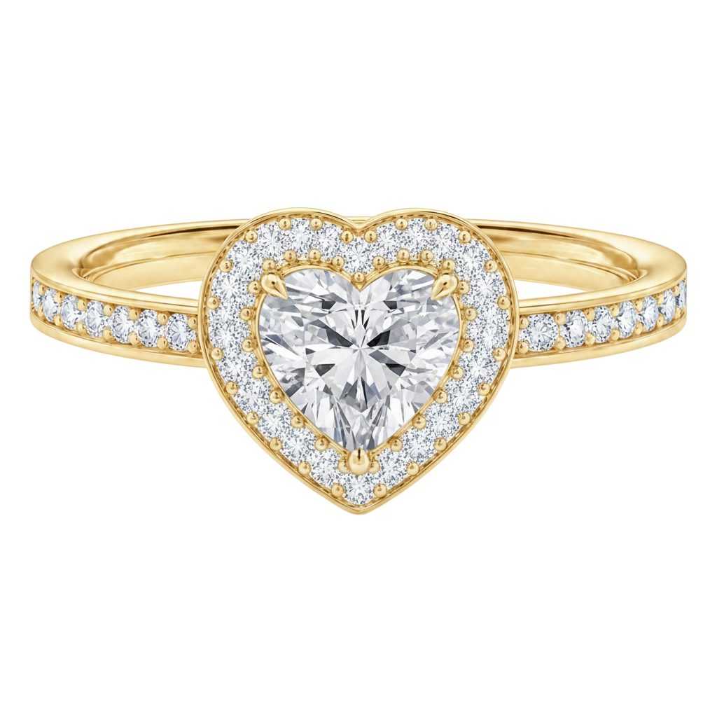Deneuve - Heart - Yellow Gold - Channel