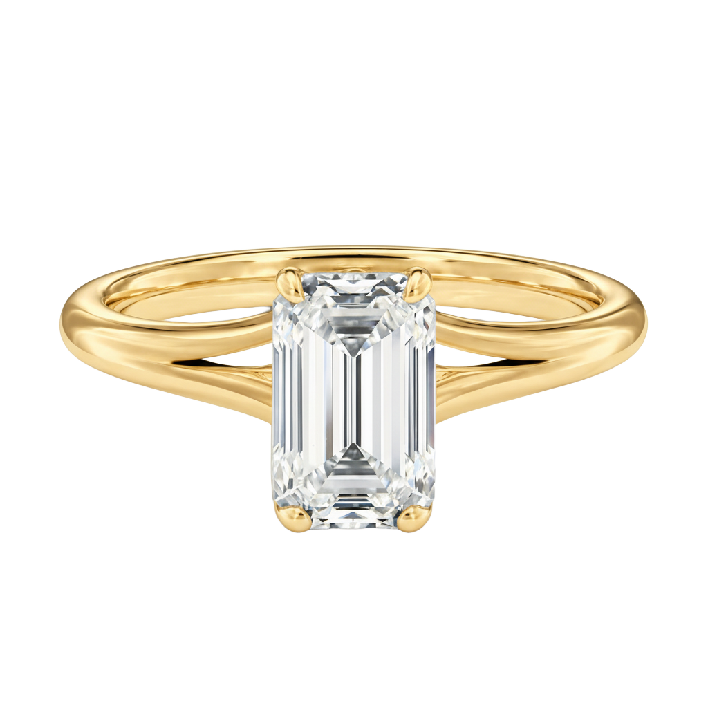 Lumiere - Emerald - Yellow Gold - Plain