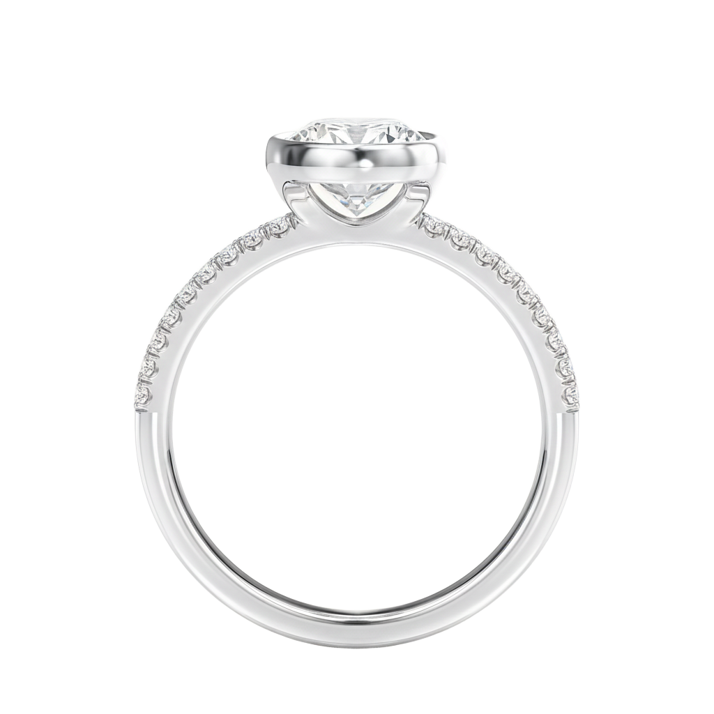 Bailey - Princess - White Gold - Pavé