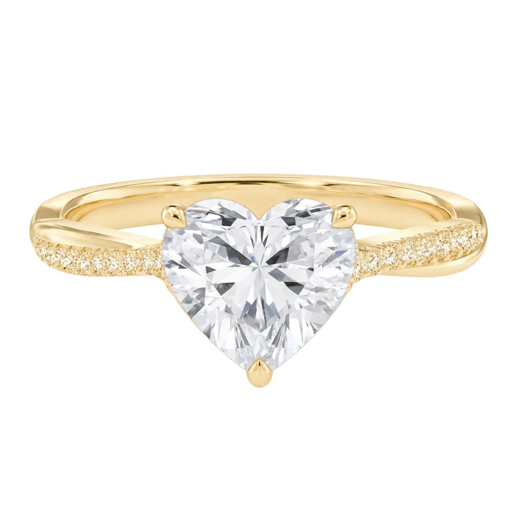 Wreath - Heart - Yellow Gold - Pavé