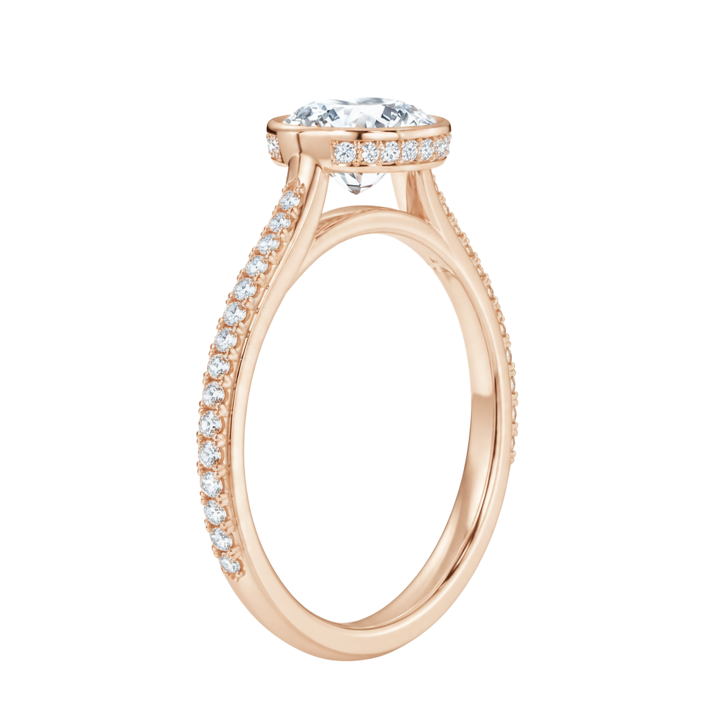 Solenne - Pear - Rose Gold - Pavé