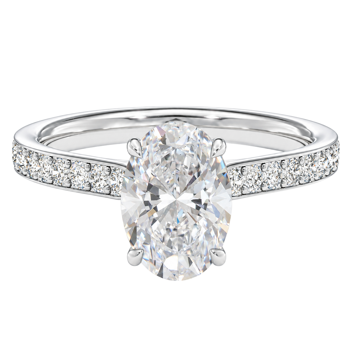 Talia - Oval - Platinum - Pavé