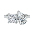 Duo - Princess - White Gold - Pavé