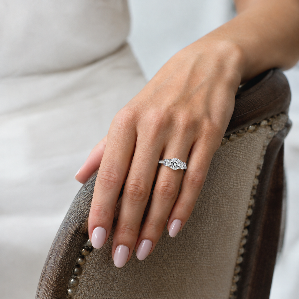 Trinity - Round - White Gold - Channel
