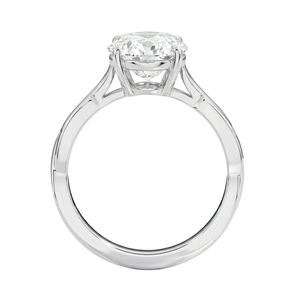 Wreath - Oval - White Gold - Plain