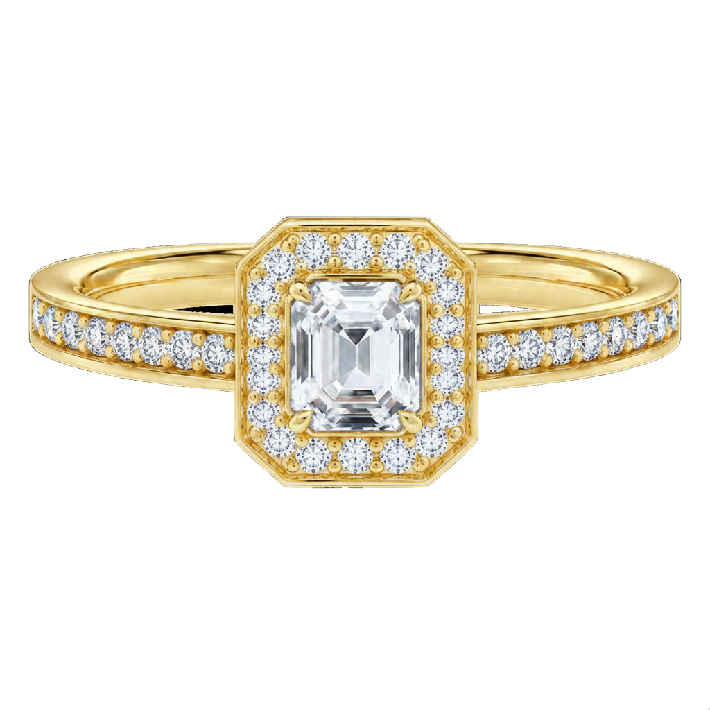 Deneuve - Asscher - Yellow Gold - Channel
