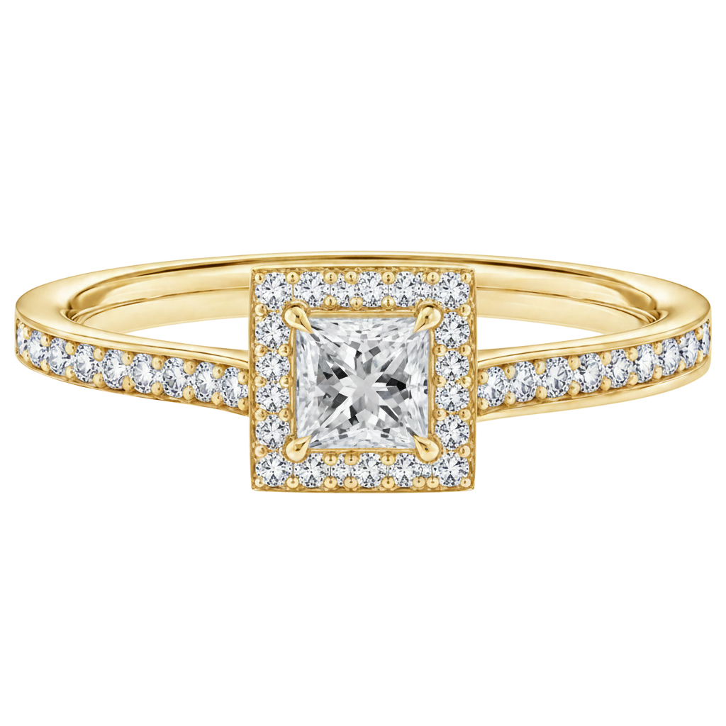 Deneuve - Princess - Yellow Gold - Channel
