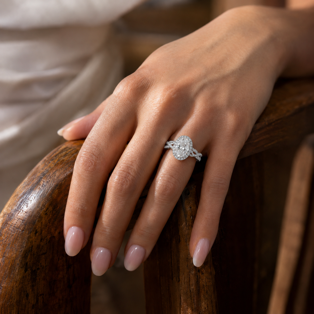 Braid - Oval - Platinum - Pavé